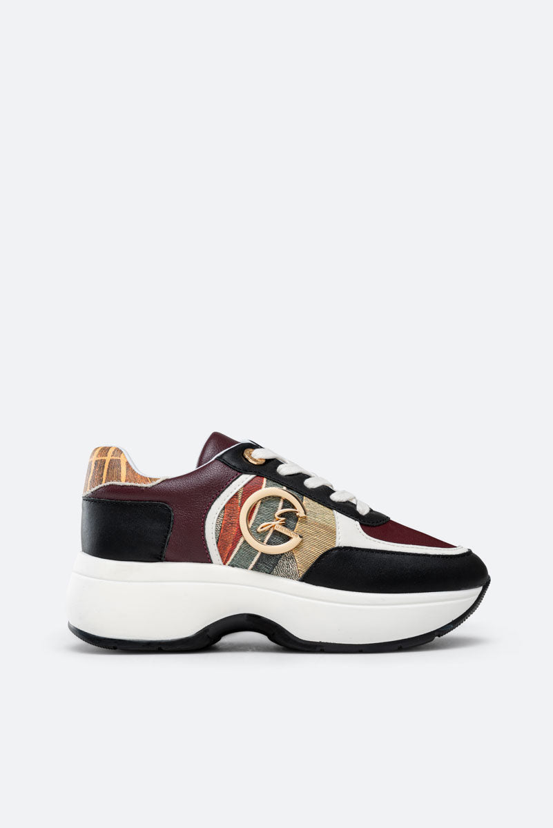 Dafne Sneaker Calf PU/Planetarium Black/Burgundy/Cla