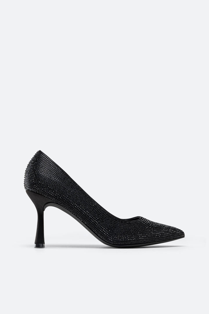 Miranda Shoe Decolleté Satin Black/strass