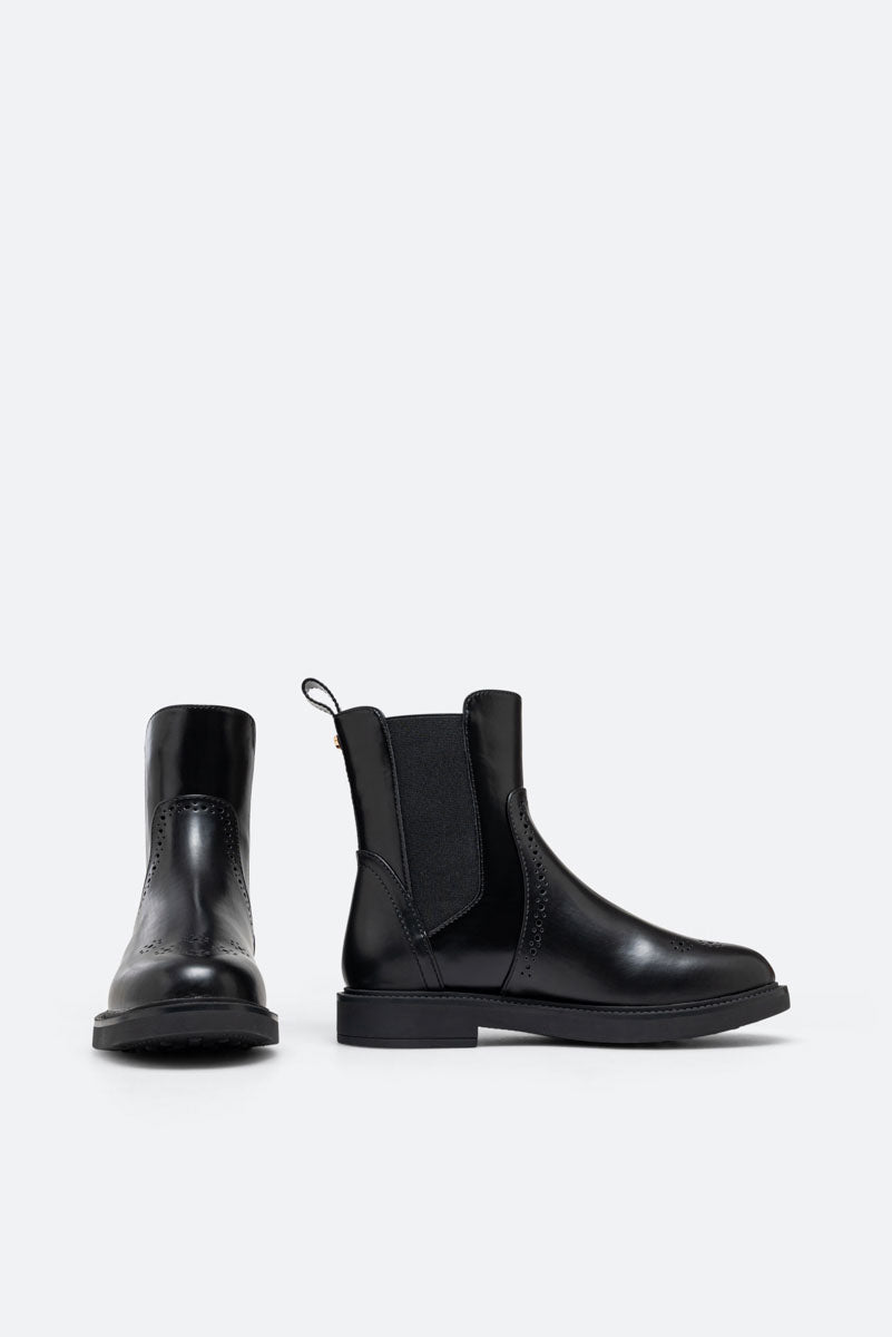 Stivaletto Oxford PU spazzolato Nero