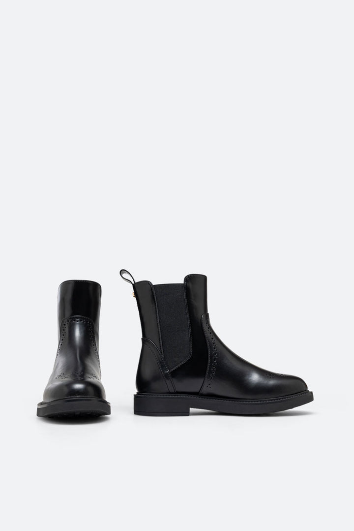 Stivaletto Oxford PU spazzolato Nero