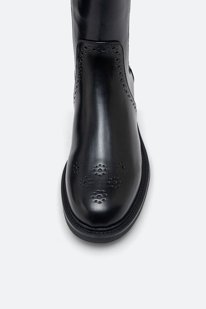 Stivaletto Oxford PU spazzolato Nero