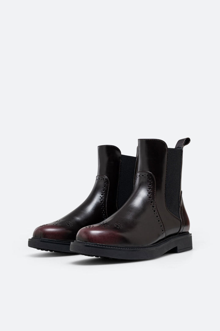 Stivaletto Oxford PU spazzolato Vinaccia