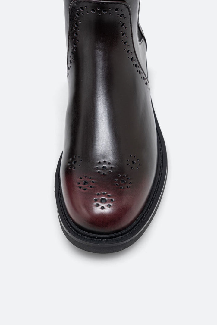 Stivaletto Oxford PU spazzolato Vinaccia