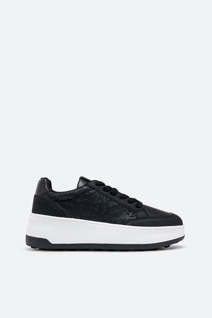 Sneaker Ross Nubuck PU stampa Teodosia Nero
