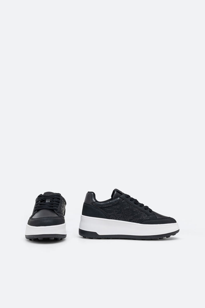 Sneaker Ross Nubuck PU stampa Teodosia Nero