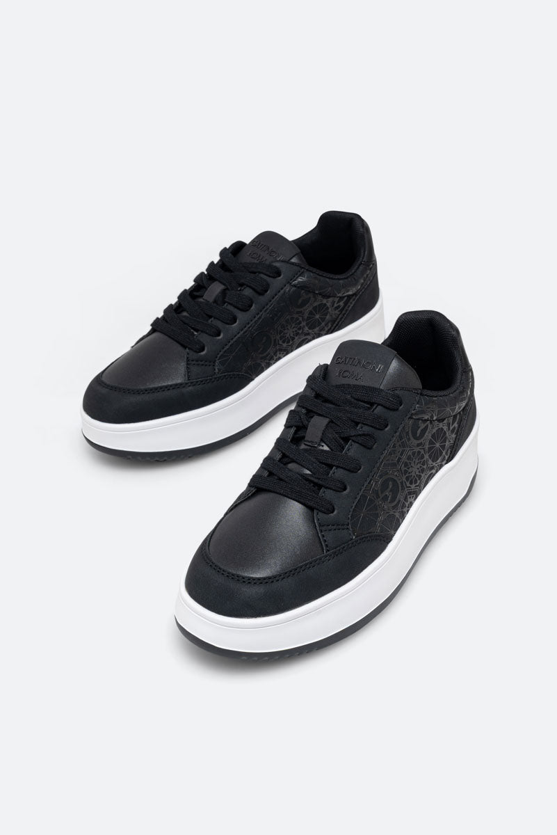 Sneaker Ross Nubuck PU stampa Teodosia Nero