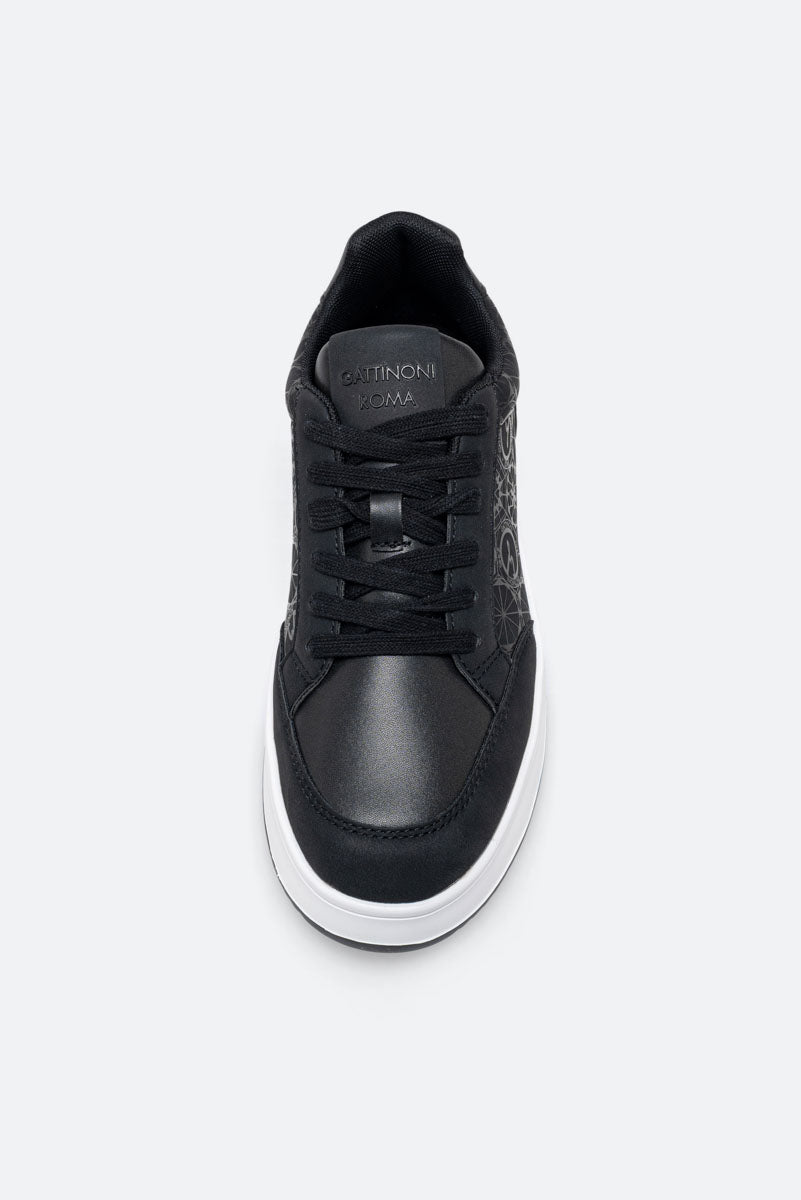 Sneaker Ross Nubuck PU stampa Teodosia Nero