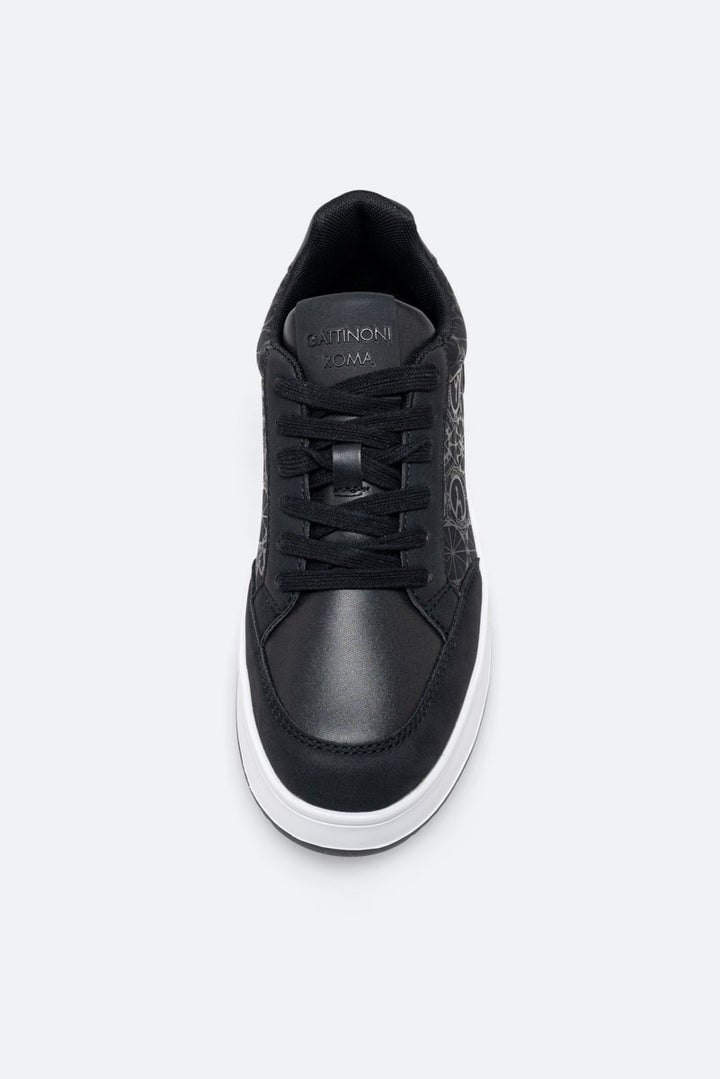 Sneaker Ross Nubuck PU stampa Teodosia Nero