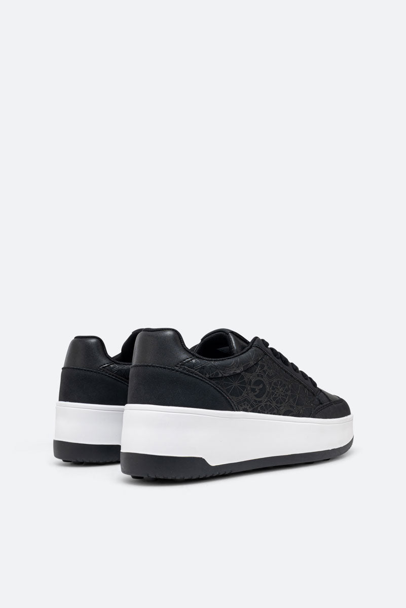 Sneaker Ross Nubuck PU stampa Teodosia Nero