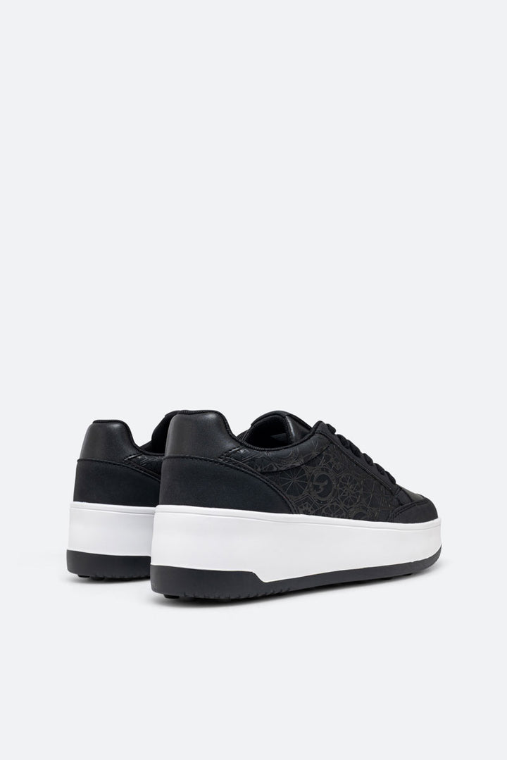 Sneaker Ross Nubuck PU stampa Teodosia Nero