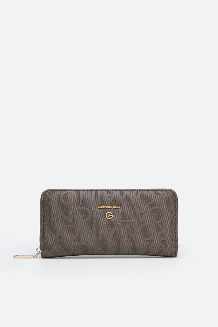 Portafoglio Charlie con zip Tortora