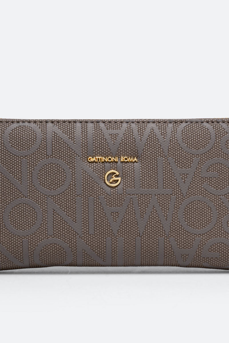 Portafoglio Charlie con zip Tortora