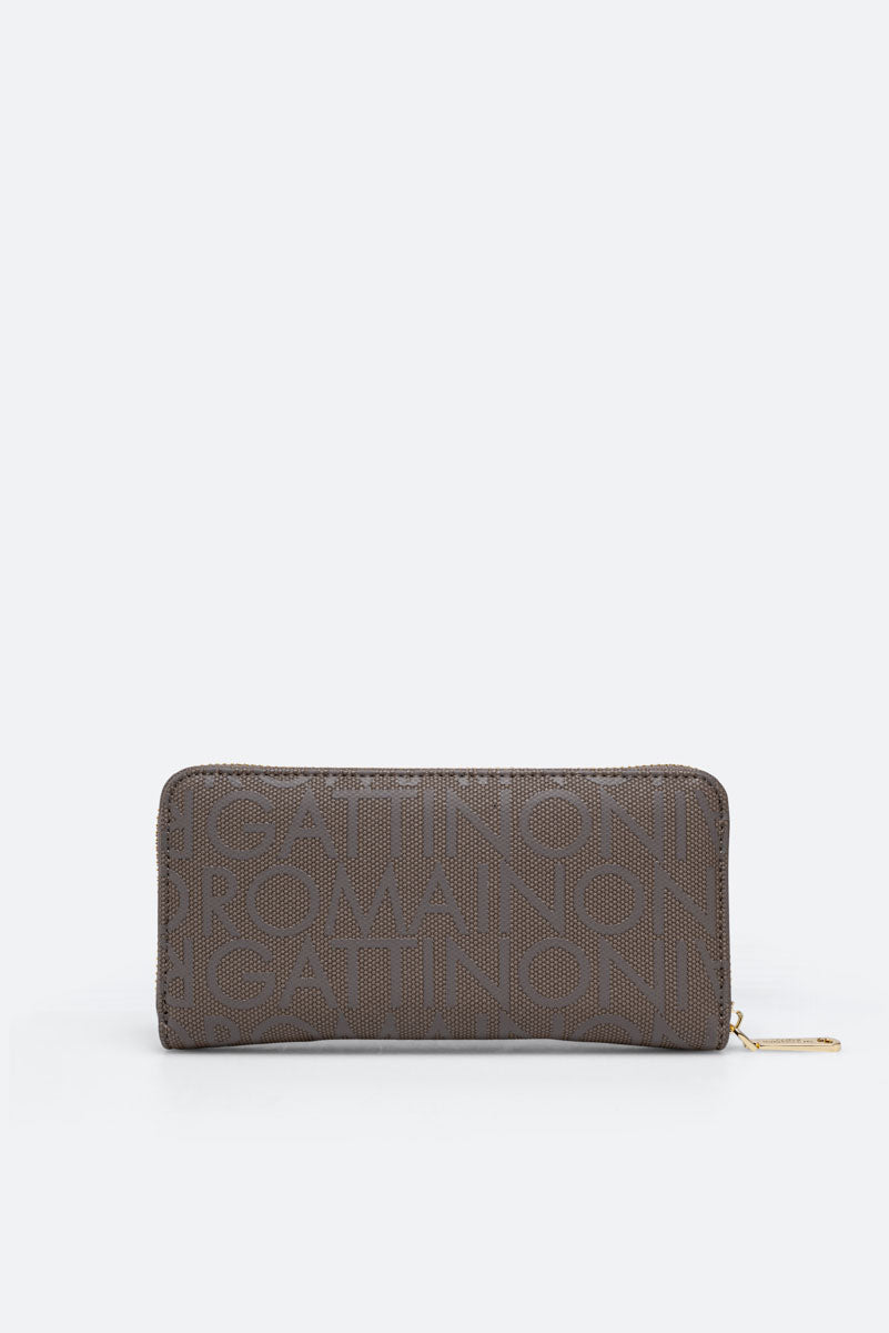 Portafoglio Charlie con zip Tortora