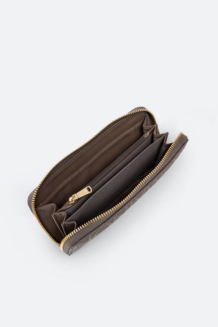 Portafoglio Charlie con zip Tortora