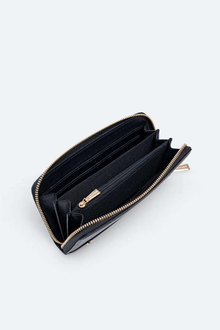 Portafoglio Roomy con zip Nero