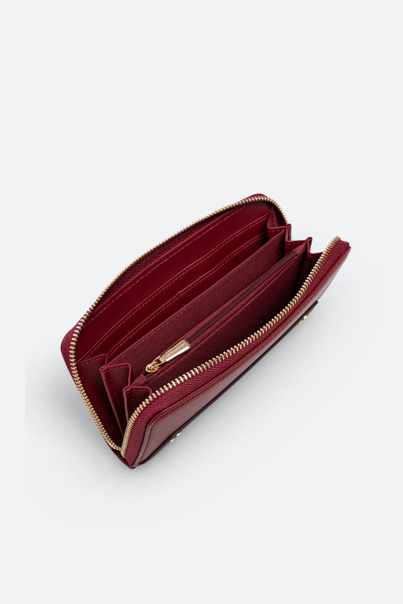 Portafoglio Roomy con zip Rosso
