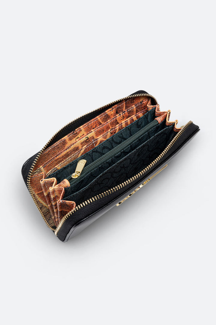 Portafoglio con zip "Brushed Buckle"