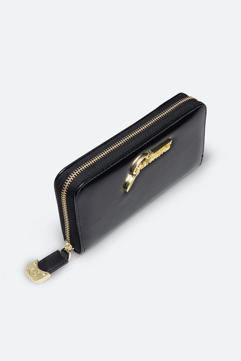 Portafoglio con zip "Brushed Buckle"
