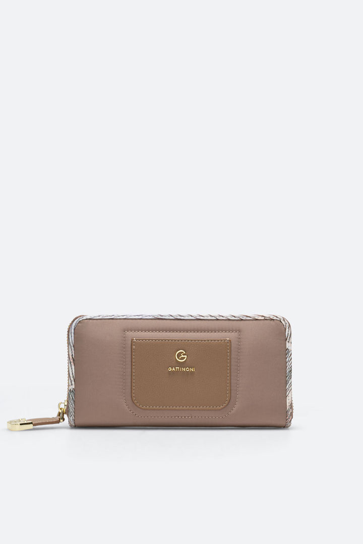 Colorsoul L Zip Wallet Polyester/PU Beige/Planet.Watercolor