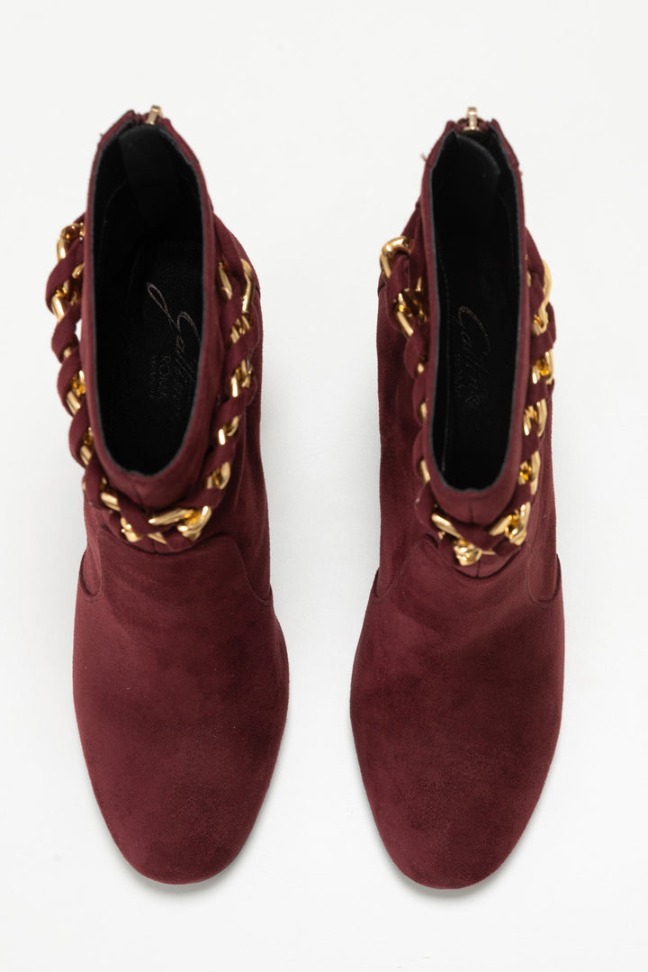 Dora Burgundy ankle boot