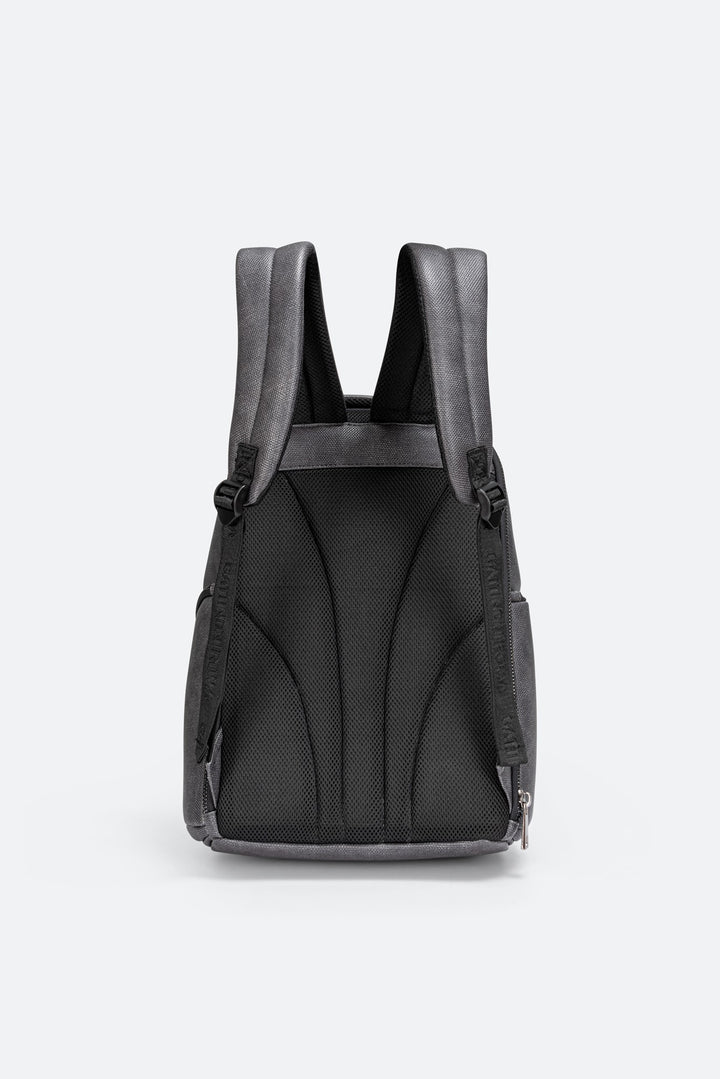 Zaino Tristan Textured Blu con logo e banda logata frontale