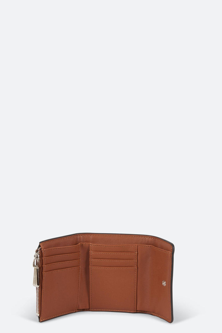 Portafogli con Flap Stamp Teometric colore Marrone