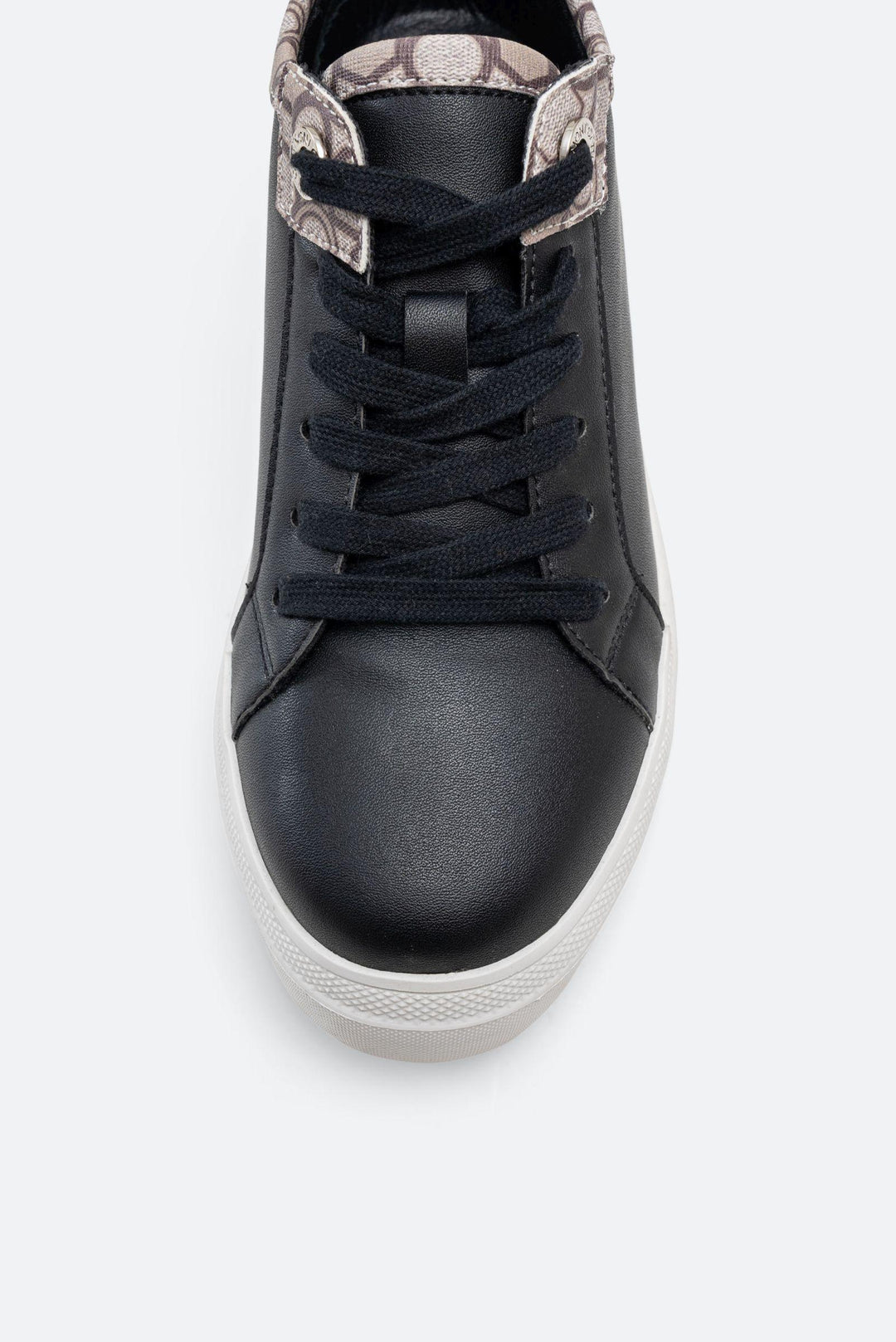 Sneaker Leon in similpelle stampa Teometric colore nero