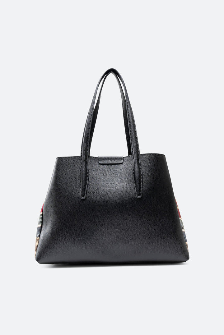 Shopping bag in pelle nera