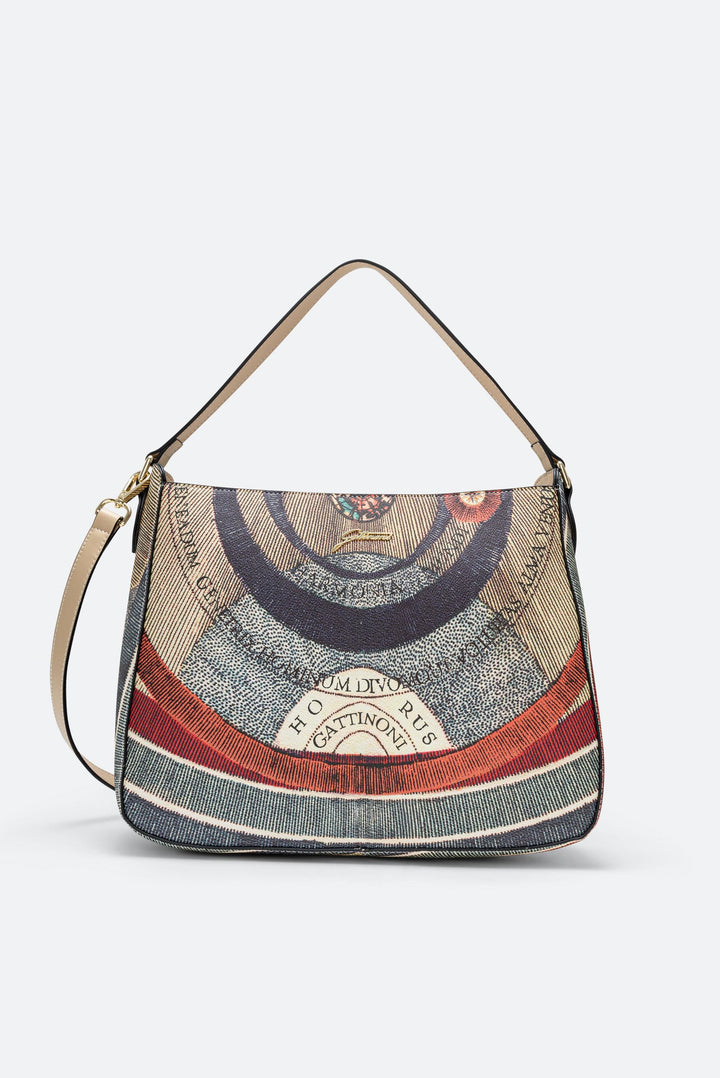 Borsa Hobo Medium Planetarium Classic Finiture in Pelle colore Beige