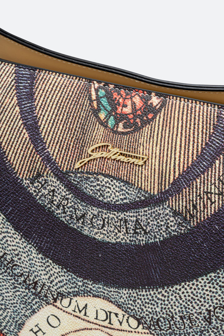 Borsa Hobo Medium Planetarium Classic Finiture in Pelle colore Beige