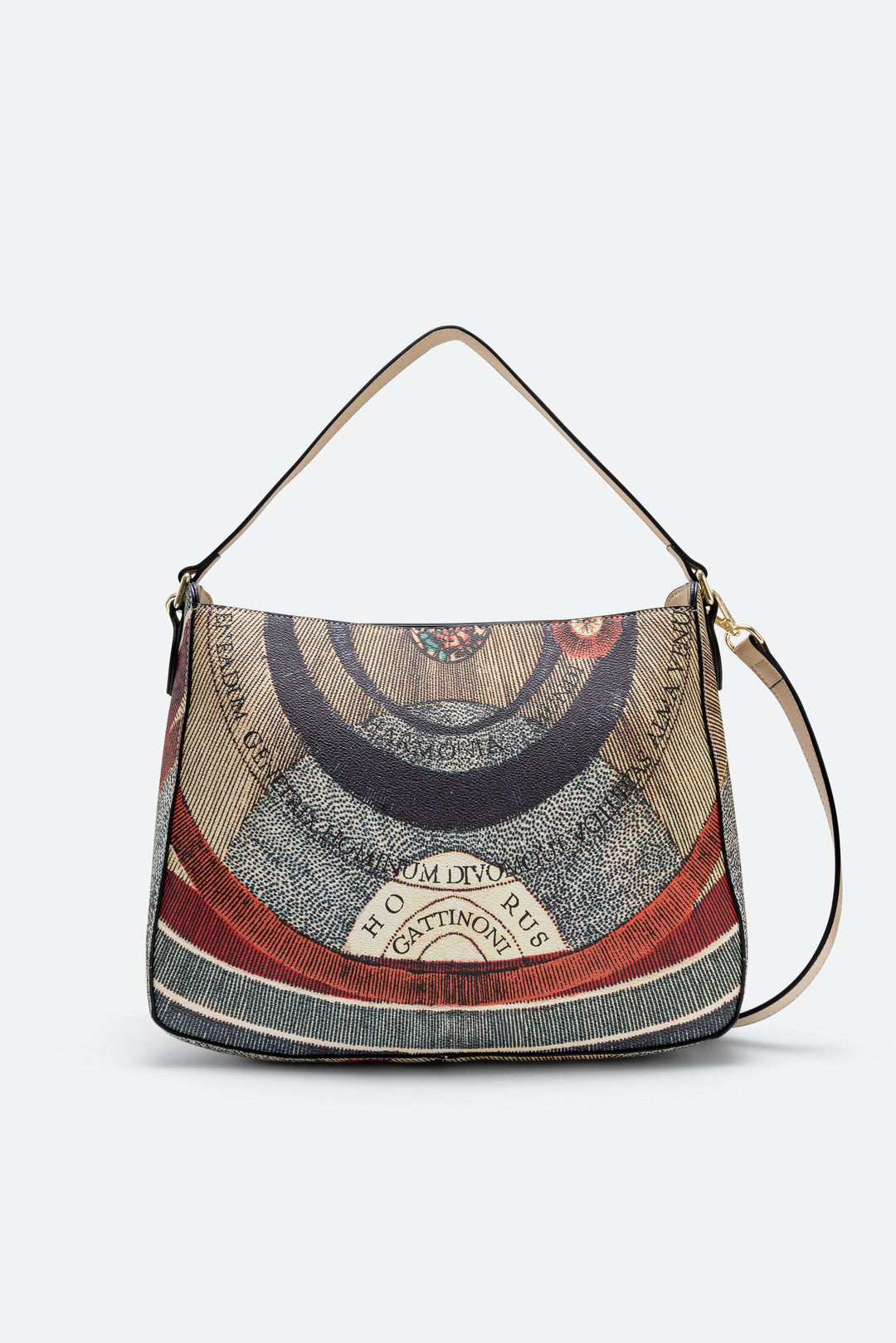 Borsa Hobo Medium Planetarium Classic Finiture in Pelle colore Beige