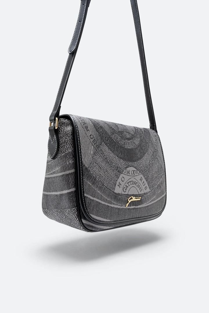 Flap Bag Medium Planetarium mono black colore Nero