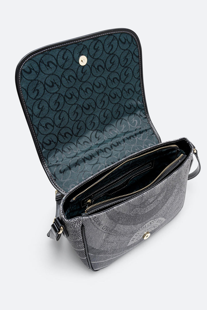 Flap Bag Medium Planetarium mono black colore Nero