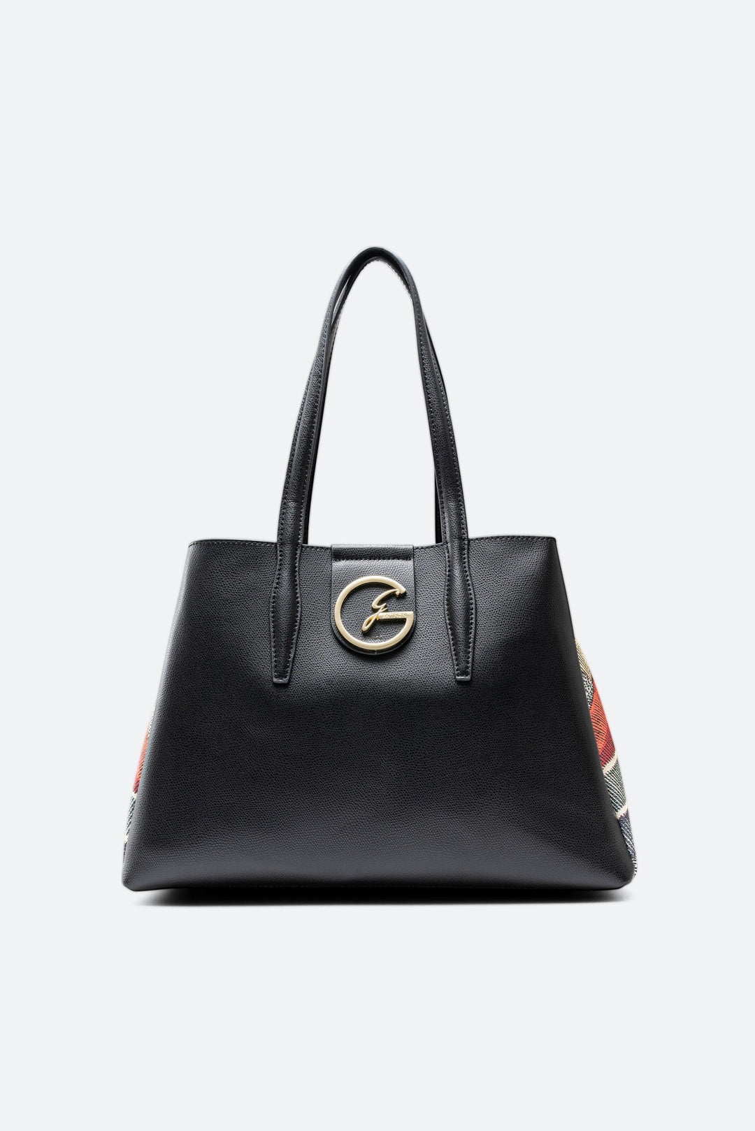 Shopping bag in pelle nera