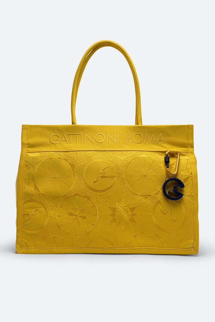 Shopping bag in tela gialla