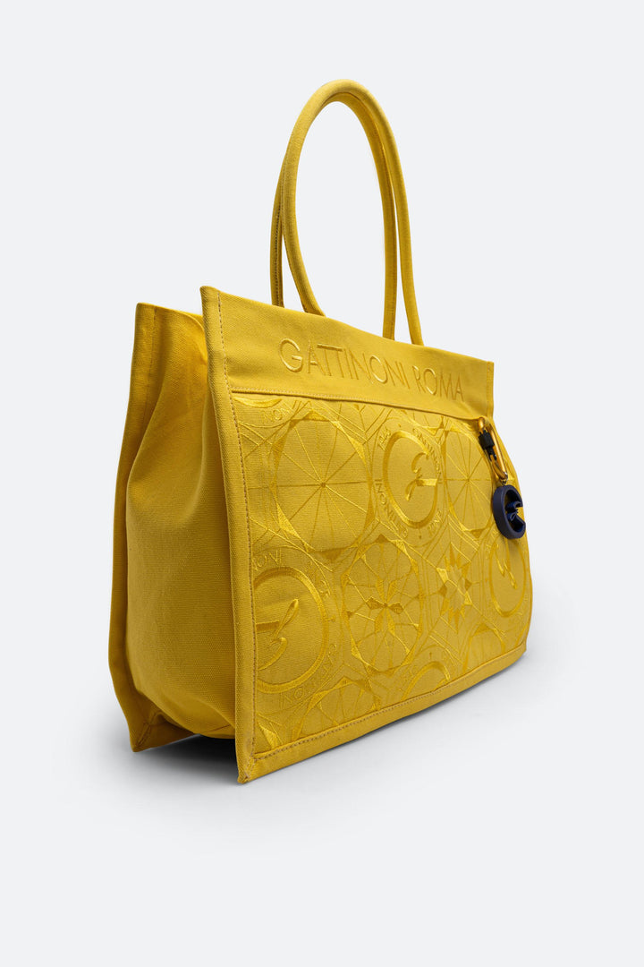 Shopping bag in tela gialla