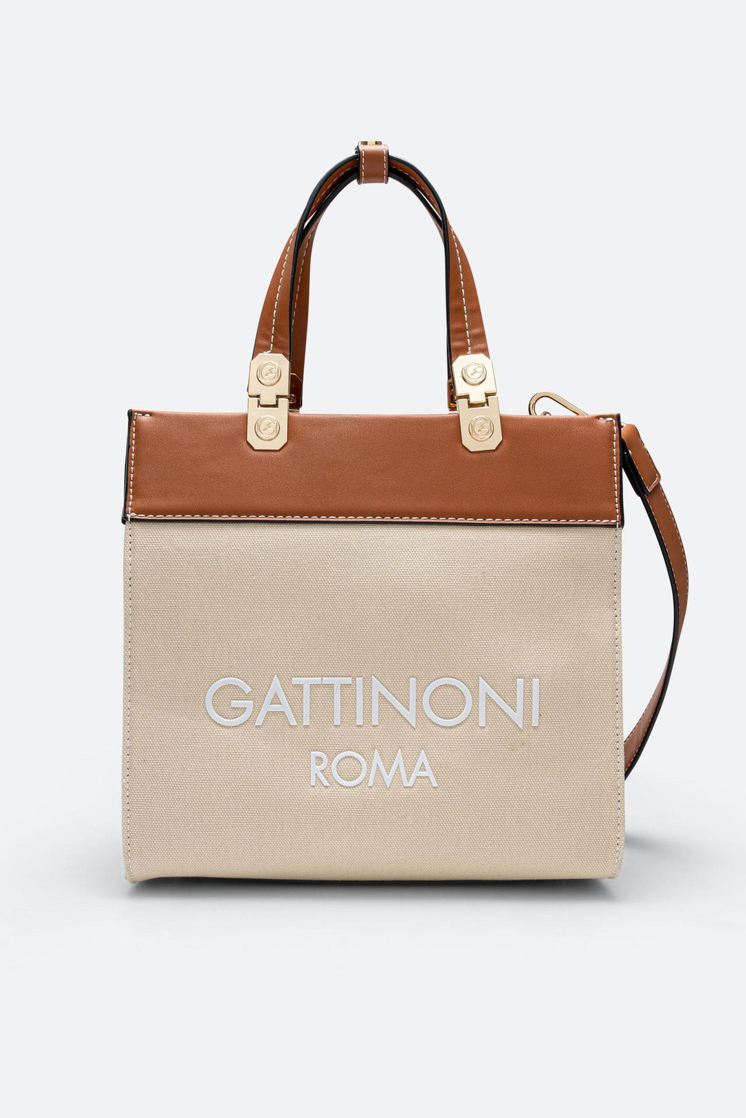 Borsa a mano in tela misura media – Gattinoni - Main Image