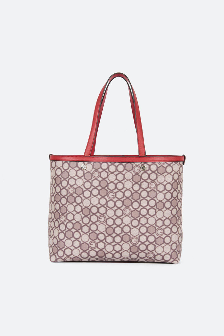 Shopping Bag Stampa Teometric dettagli Rosso