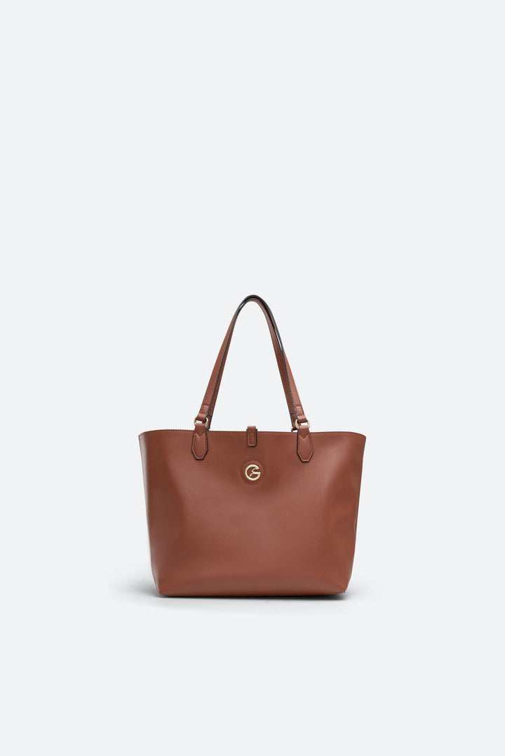 Shopping bag Teodosia reversible small marrone