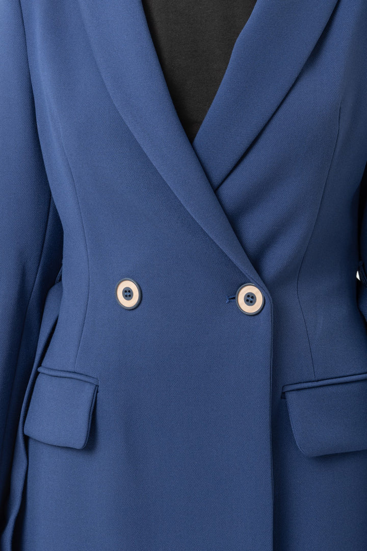 CAPPOTTO DOPPIO PETTO IN DOPPIO CREPE BLU