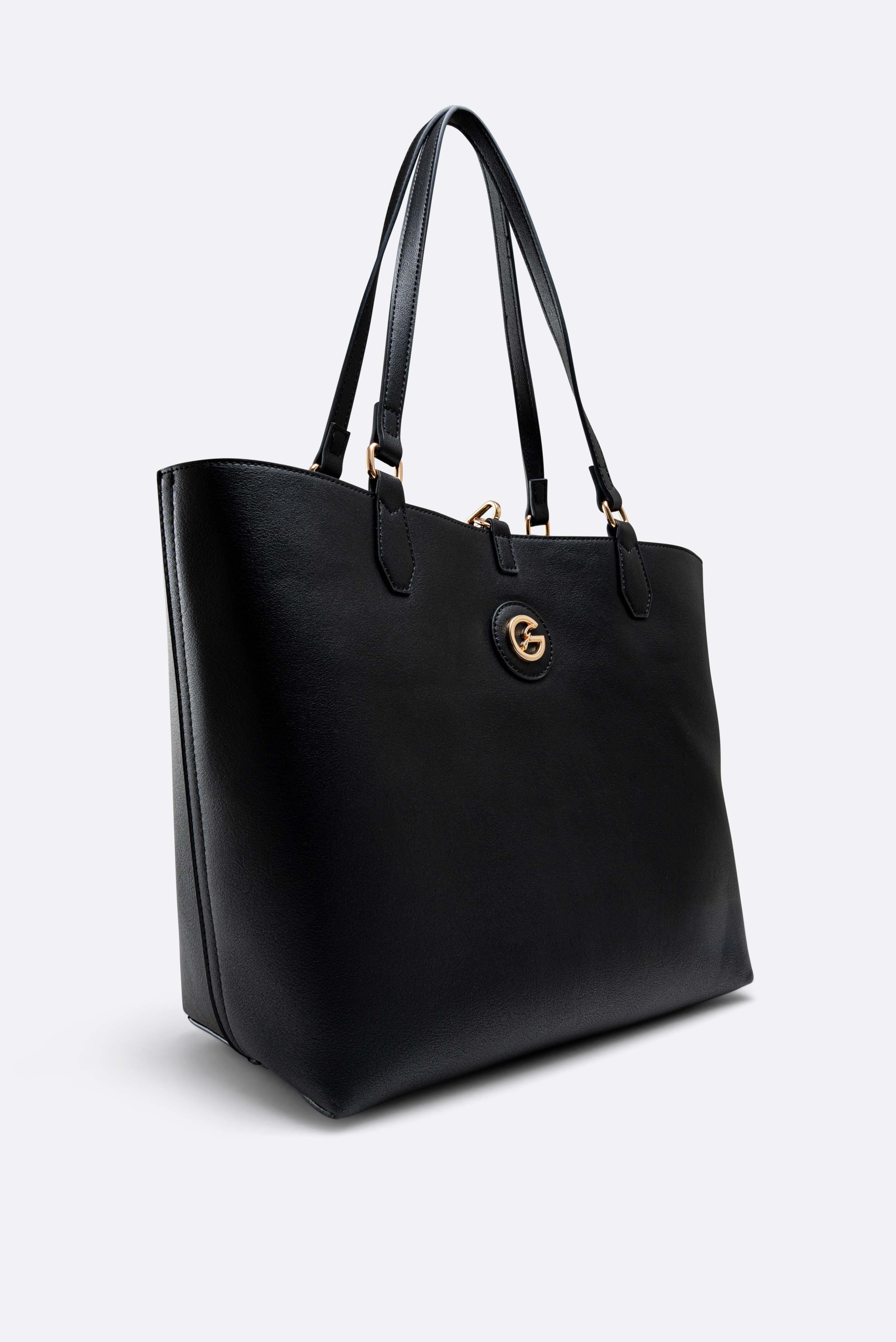 Shopping bag small reversible Teodosia black con tracolla