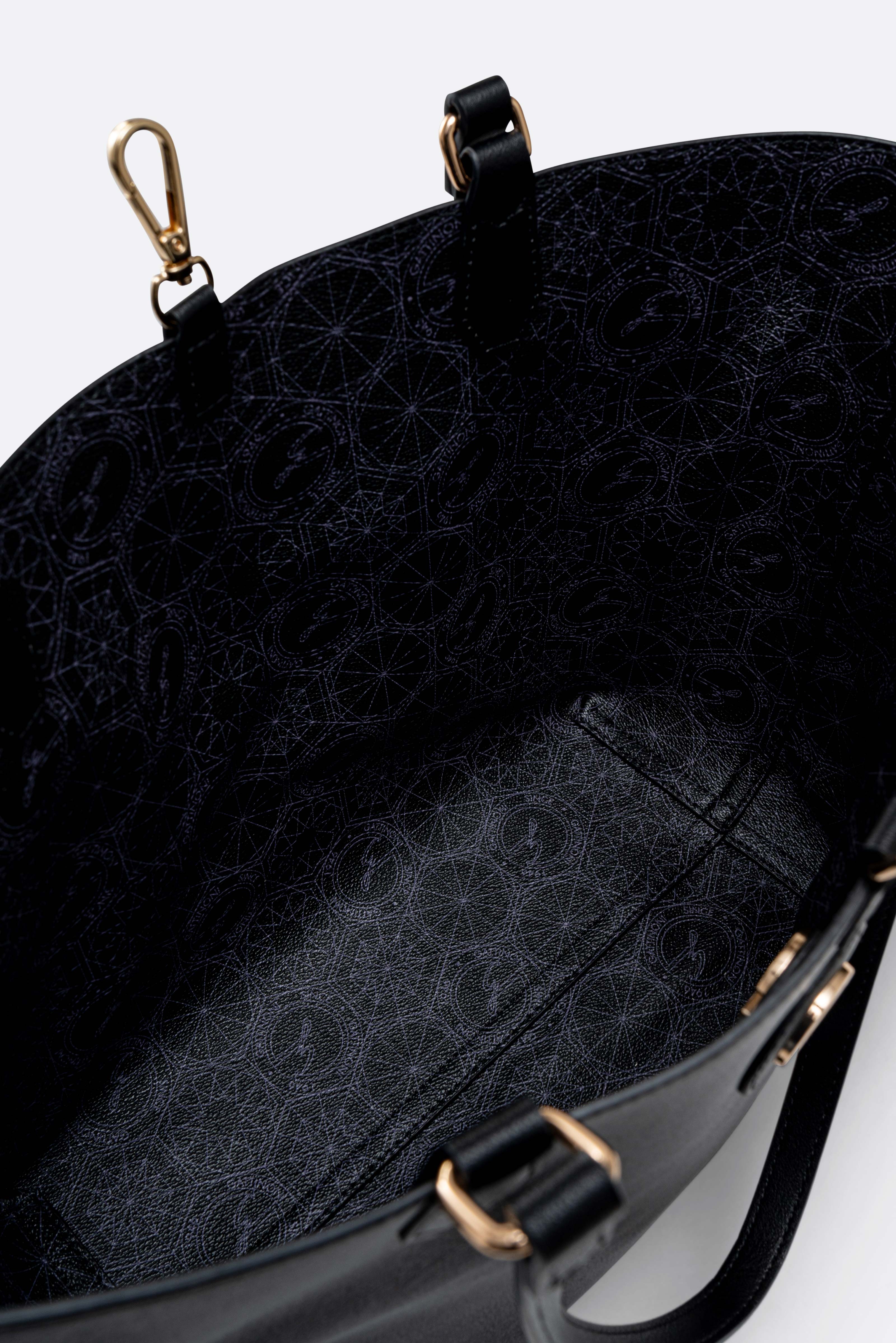 Shopping bag small reversible Teodosia black con tracolla