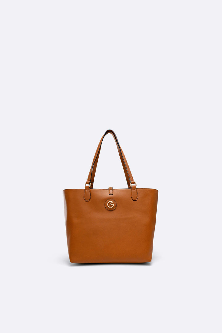 Reversible shopping bag small New Teodosia mono brown